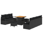 10 dalių sodo sofa komplektas su pagalvėlėm juoda poli ratanas akacijos medienos,2 vietų sodo sofa su pagalvėlėm juoda poli ratanas,3 dalių sodo valgomojo komplektas su pagalvėlėm juoda poli ratanas akacijos medienos
