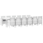 vidaXL Sodo valgomojo komplektas 13 pcs Balta Polt ratanas