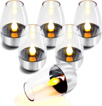Civikyle 6 Led žvakių rinkinys, elektrinės arbatinės žvakutės, įkraunamos saulės energija, mirgančios saulės lemputės laukui, atsparios oro sąlygoms, sodo terasos balkono dekoravimui