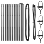 Tvora stulpai 13 vnt Pilka &Oslash;32 mm 80 cm Cinkinis plienas