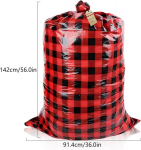 3 Kalėdinių dovanų mai&scaron;elių rinkinys, dideli, 142,24 cm x 91,44 cm Kalėdiniai Xxl mai&scaron;eliai su kortelėmis, dovanų pakavimas, Kalėdinis mai&scaron;as, didelis Kalėdų vakarėliui (juodas raudonas tinklelis)