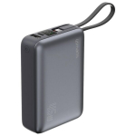Atsarginis maitinimo &scaron;altinis ("Power Bank") Powerbank 4smarts Enterprise Compact 20000mAh 45W USB-A, 2xUSB-C + įmontuotas USB-C laidas pilka spalva, Powerbank 4smarts Enterprise Compact 20000mAh 45W USB-A, 2xUSB-C + wbudowany przew&oacute;d USB-C szary