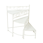 Gėlių stovas Home4You SANDY, metalinis, sendintos baltos spalvos, 55x30x66 cm