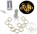 LED &scaron;viesos festoon, USB, 3x2 m, su nuotolinio valdymo pulteliu &Scaron;ilta &scaron;viesa