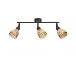 Lubų lempa Candellux AMCOS juoda 3x40W E14 su gintaro spalvos stiklo gaubtais