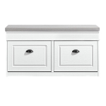SoBuy Skandierius FSR64-WG Baltas 104x24x51cm Medienos Efektas Su Pagalve Reguliuojama