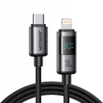 Usb-c į Lightning kabelis 30w, Led ekranas, 1.2m