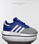 Adidas Originals Marathon Tech vyri&scaron;ki kedai laisvalaikiui. mėlyna / balta / pilka spalva