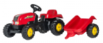 Minamas pedalais traktorius su priekaba Rolly Toys RollyKid-X, raudonas