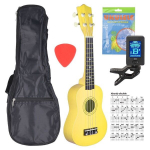 Soprano ukulelės komplektas NN UK 01, geltona