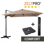 Lauko skėtis su padu ir užvalkalu Comfort, rudas