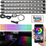 Automobilinė RGB juosta su nuotolinio valdymo pulteliu salono ap&scaron;vietimu