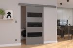 Stumdomos durys ni&scaron;ai ADRK Furniture Ares 76, pilkos