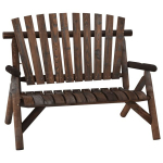 Dvivietis sodo suoliukas vidaXL 119x85x98cm, tamsiai rudas