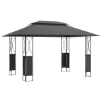 vidaXL Pavėsinė su stogu, antracito spalvos, 400x300x270cm, plienas