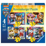 Dėlionė su &scaron;unyčiais patruliais Ravensburger Paw Patrol 4in1, 72 d.