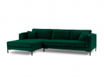 Kampinė sofa Luis 5, žalia/juoda