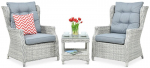Lauko baldų komplektas TRIVENTO DUO, White Grey