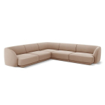 Aksominė simetrinė kampinė sofa Micadoni Miley, 252 x 252 x 74, smėlio