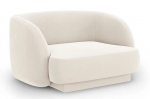 Aksominis fotelis Micadoni Miley, 109 x 85 x 74, baltas