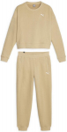 Sportinis kostiumas moterims Puma Loungewear Suit Cream 676089, smėlio spalvos