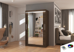 Spinta ADRK Furniture su LED ap&scaron;vietimu Tibago 120, tamsiai ruda