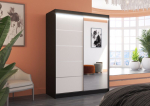 Spinta ADRK Furniture su LED ap&scaron;vietimu Limbo 150, balta/juoda