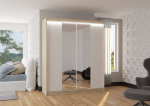 Spinta ADRK Furniture su LED ap&scaron;vietimu Balance 180, balta/smėlio
