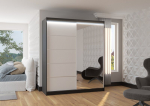 Spinta ADRK Furniture su LED ap&scaron;vietimu Caro 180, balta/juoda
