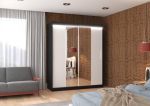 Spinta ADRK Furniture su LED ap&scaron;vietimu Dallas 180, balta/juoda
