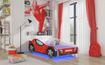 Vaiki&scaron;ka lova Adrk Furniture LED Spider, 70x140 cm, raudona