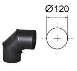 0-90&deg; reguliuojama lenkimas su revizija. Juodas metalas 2 mm. D-120 mm.