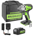 Smūginis veržliasukis Greenworks GD24IW400K4, 24 V, su akumuliatoriumi