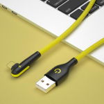 Nailoninis pynės USB įkrovimo laidas, Geltona