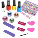 Rinkinys grožio salonas: nagų dizainas su blizgučiais mergaitėms