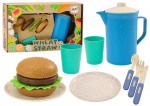 Žaislinių indų rinkinys su mėsainiu Lean Toys, 11 vnt.
