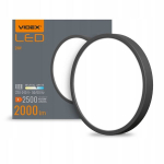 Pavir&scaron;inis &scaron;viestuvas, plafonas Videx 24W juodas integruotas LED &scaron;altinis 24,6 cm