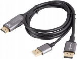 Hdmi į Displayport kabelis, 4k 60hz, 1.8m, su Usb maitinimu
