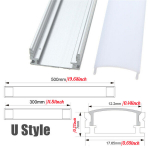 Aliuminiai kanalai LED juostelėms, 10 vnt.-50 cm (U stiliaus)