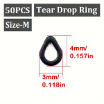 La&scaron;o formos žvejybos sistemos žiedas, juodas, 50vnt-Tear Drop-M