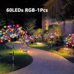 Saulės LED girliandos lauko &scaron;ventėms, RGB