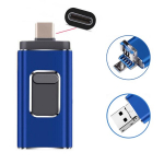 USB laikmena USB C Atmintinė 128GB, 3 in 1 OTG Atminties Lazdelė,  Mėlyna