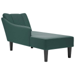 Sofa vidaXL poilsio gultas su de&scaron;iniuoju porankiu, tamsiai žalias aksomas