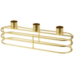 Žvakidė Žvakių Stovas Triple Metal Gold 30x8cm