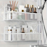 Geležinis vonios kabinamas krep&scaron;elis daiktams laikyti. , Baltas