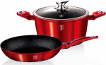 Berlinger Haus puodo ir keptuvės rinkinys Copper Metallic Touch Line BH-1291, raudonas, 3 dalių