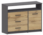 BODO 1D spinta grafito antracito antracito antracito stalčių knygų spinta