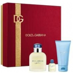 Kvepalų dovanų rinkinys Dolce & Gabbana Light Blue Pour Homme EDT 75 ml, du&scaron;o gelis, miniatiūra &ndash; medienos, gaivus, vyrams