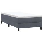 Box spring lova be čiužinio tamsiai pilka 90x210 cm aksomas