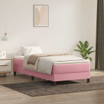Box spring lova be čiužinio rožinė 100x220 cm aksomas